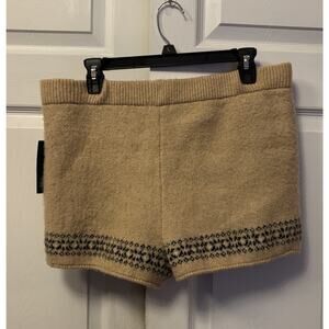 NWT Wild Fable Knit Sweater Shorts Beige Fair Isle Patterned Cozy Sz XL NEW